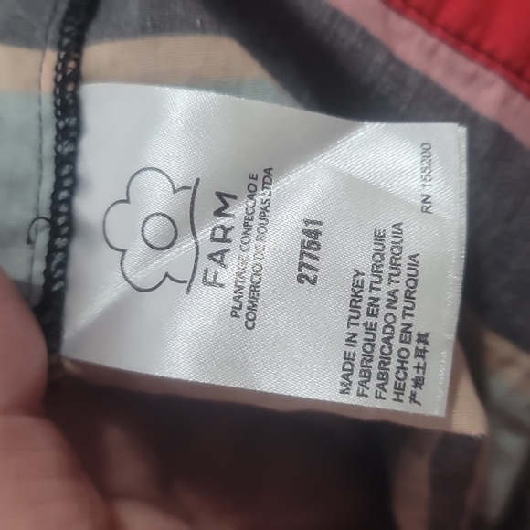 anthropologie farm rio ari cropped striped top blouse large - Picture 5 of 8